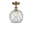 Innovations Lighting Farmhouse Rope 1 Light Semi-Flush Mount Part Of The Ballston Collection 516-1C-BB-G122-8RW