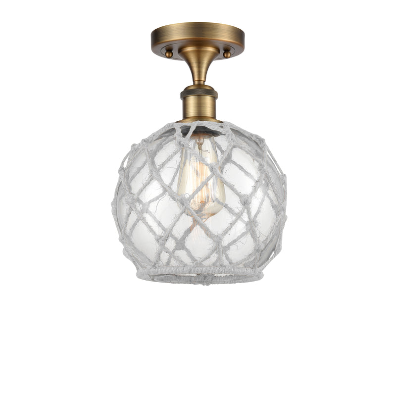 Innovations Lighting Farmhouse Rope 1 Light Semi-Flush Mount Part Of The Ballston Collection 516-1C-BB-G122-8RW