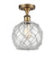 Innovations Lighting Farmhouse Rope 1 Light Semi-Flush Mount Part Of The Ballston Collection 516-1C-BB-G122-8RW-LED