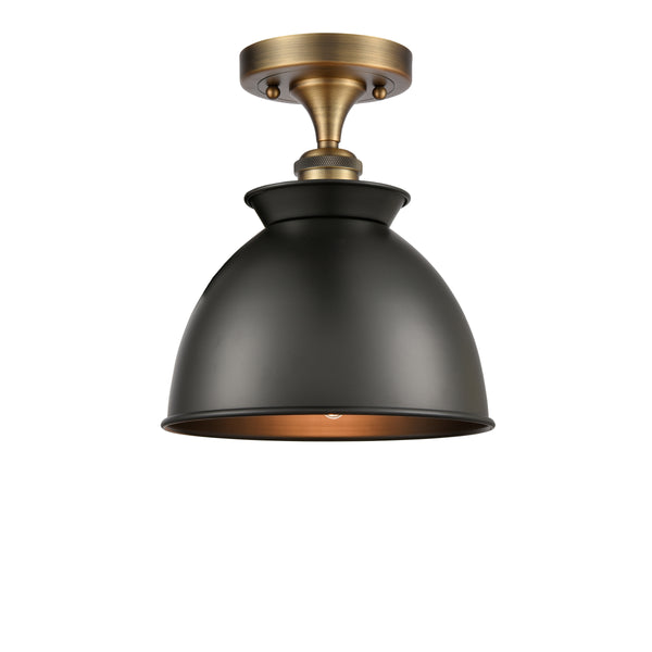 Innovations Lighting Adirondack 1 Light Semi-Flush Mount Part Of The Ballston Collection 516-1C-BB-M14-BK