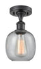 Innovations Lighting Belfast 1 Light Semi-Flush Mount Part Of The Ballston Collection 516-1C-BK-G104-LED