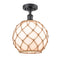 Innovations Lighting Large Farmhouse Rope 1 Light Semi-Flush Mount Part Of The Ballston Collection 516-1C-BK-G121-10RB