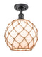Innovations Lighting Large Farmhouse Rope 1 Light Semi-Flush Mount Part Of The Ballston Collection 516-1C-BK-G121-10RB-LED