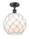 Innovations Lighting Large Farmhouse Rope 1 Light Semi-Flush Mount Part Of The Ballston Collection 516-1C-BK-G121-10RW-LED