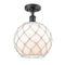Innovations Lighting Large Farmhouse Rope 1 Light Semi-Flush Mount Part Of The Ballston Collection 516-1C-BK-G121-10RW