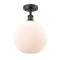 Innovations Lighting Athens 1 Light 10" Semi-Flush Mount 516-1C-BK-G121-10