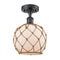 Innovations Lighting Farmhouse Rope 1 Light Semi-Flush Mount Part Of The Ballston Collection 516-1C-BK-G121-8RB