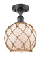 Innovations Lighting Farmhouse Rope 1 Light Semi-Flush Mount Part Of The Ballston Collection 516-1C-BK-G121-8RB-LED