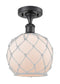 Innovations Lighting Farmhouse Rope 1 Light Semi-Flush Mount Part Of The Ballston Collection 516-1C-BK-G121-8RW-LED
