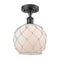 Innovations Lighting Farmhouse Rope 1 Light Semi-Flush Mount Part Of The Ballston Collection 516-1C-BK-G121-8RW