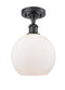 Innovations Lighting Athens 1 Light 8" Semi-Flush Mount 516-1C-BK-G121-8-LED