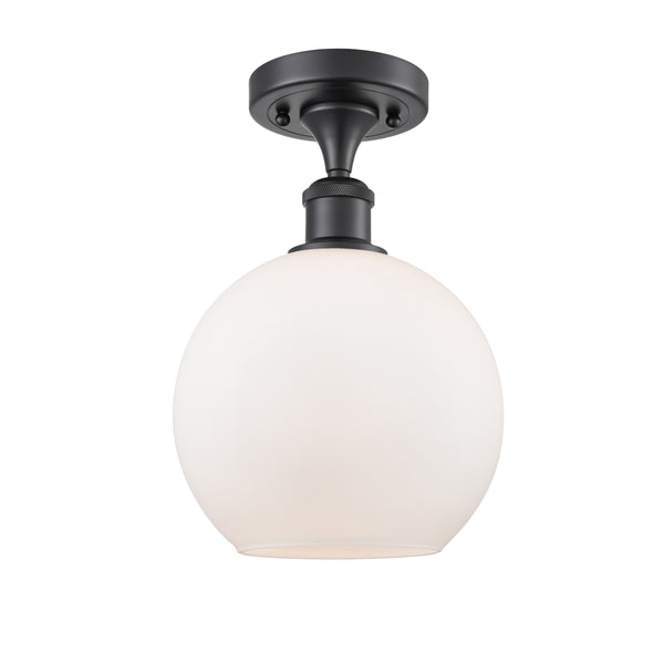 Innovations Lighting Athens 1 Light 8" Semi-Flush Mount 516-1C-BK-G121-8