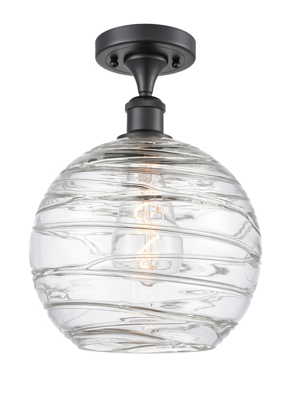 Innovations Lighting Deco Swirl 1 Light 10" Semi-Flush Mount 516-1C-BK-G1213-10-LED