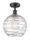 Innovations Lighting Deco Swirl 1 Light 10" Semi-Flush Mount 516-1C-BK-G1213-10-LED