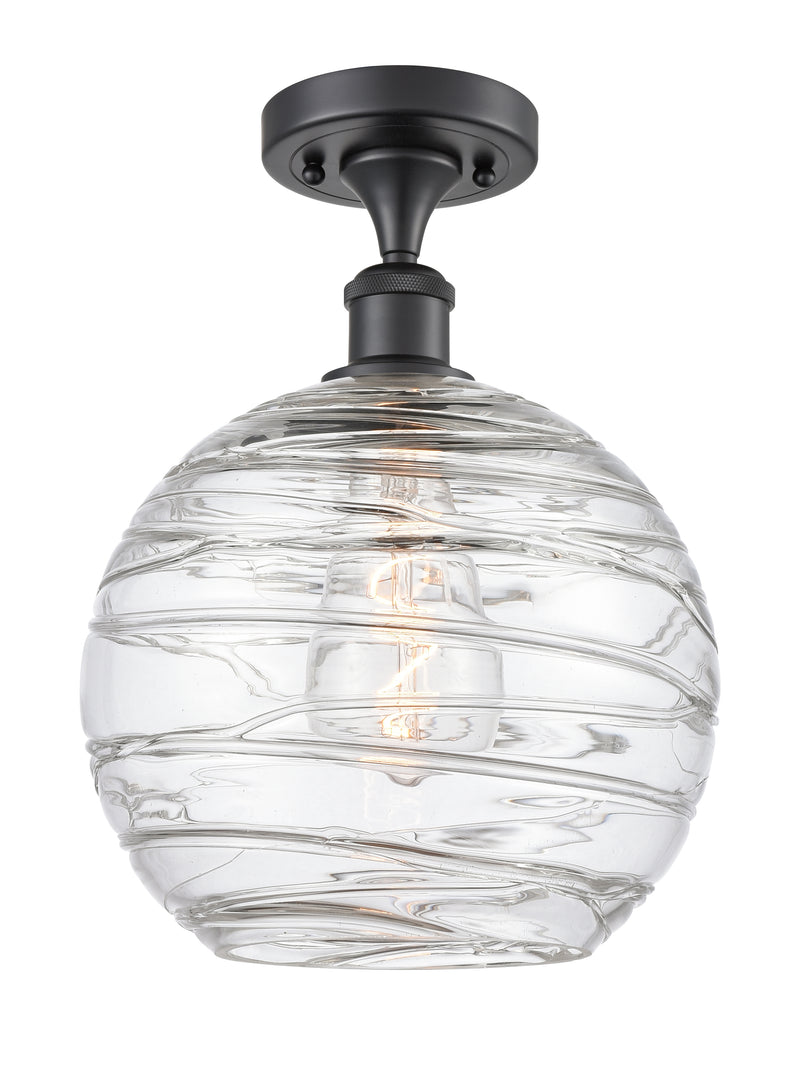 Innovations Lighting Deco Swirl 1 Light 10" Semi-Flush Mount 516-1C-BK-G1213-10-LED
