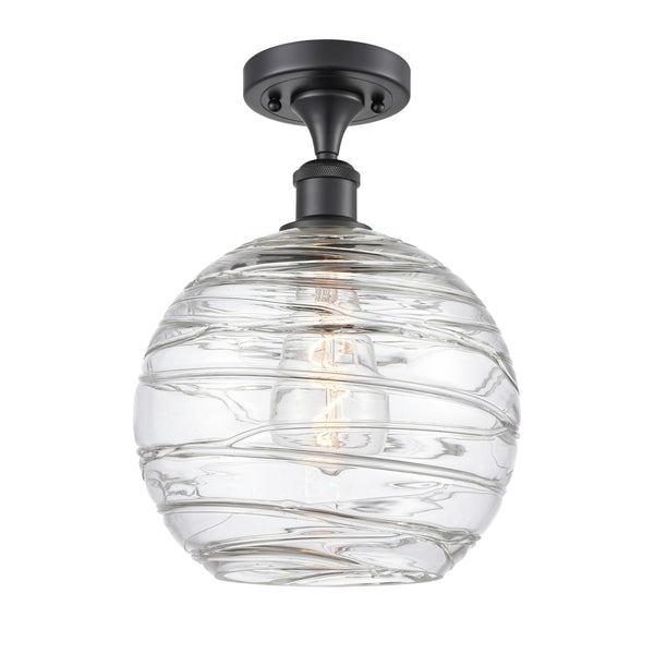 Innovations Lighting Deco Swirl 1 Light 10" Semi-Flush Mount 516-1C-BK-G1213-10