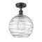Innovations Lighting Deco Swirl 1 Light 10" Semi-Flush Mount 516-1C-BK-G1213-10