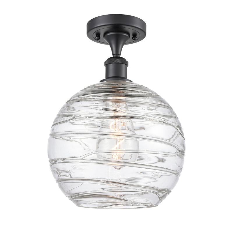 Innovations Lighting Deco Swirl 1 Light 10" Semi-Flush Mount 516-1C-BK-G1213-10