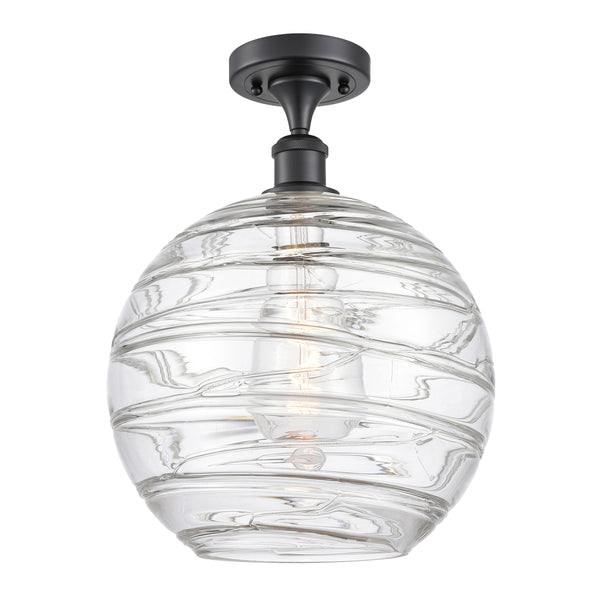 Innovations Lighting Deco Swirl 1 Light 12" Semi-Flush Mount 516-1C-BK-G1213-12