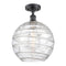 Innovations Lighting Deco Swirl 1 Light 12" Semi-Flush Mount 516-1C-BK-G1213-12