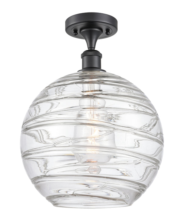 Innovations Lighting Deco Swirl 1 Light 12" Semi-Flush Mount 516-1C-BK-G1213-12-LED