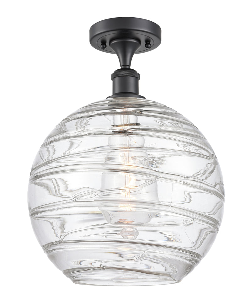 Innovations Lighting Deco Swirl 1 Light 12" Semi-Flush Mount 516-1C-BK-G1213-12-LED