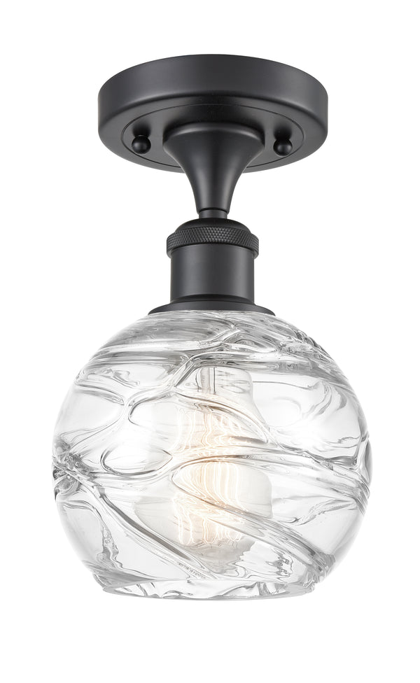 Innovations Lighting Deco Swirl 1 Light 6" Semi-Flush Mount 516-1C-BK-G1213-6-LED