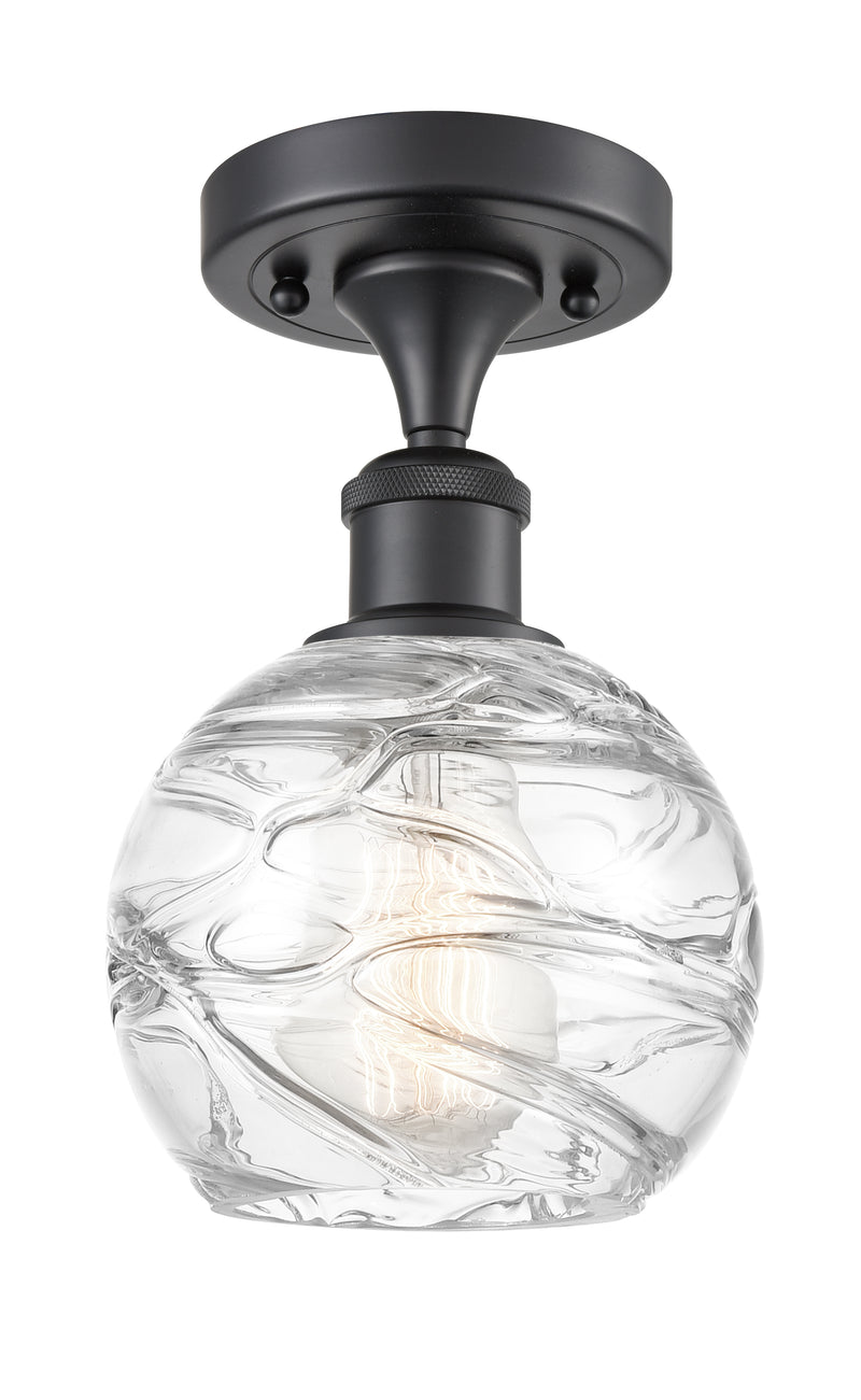 Innovations Lighting Deco Swirl 1 Light 6" Semi-Flush Mount 516-1C-BK-G1213-6-LED
