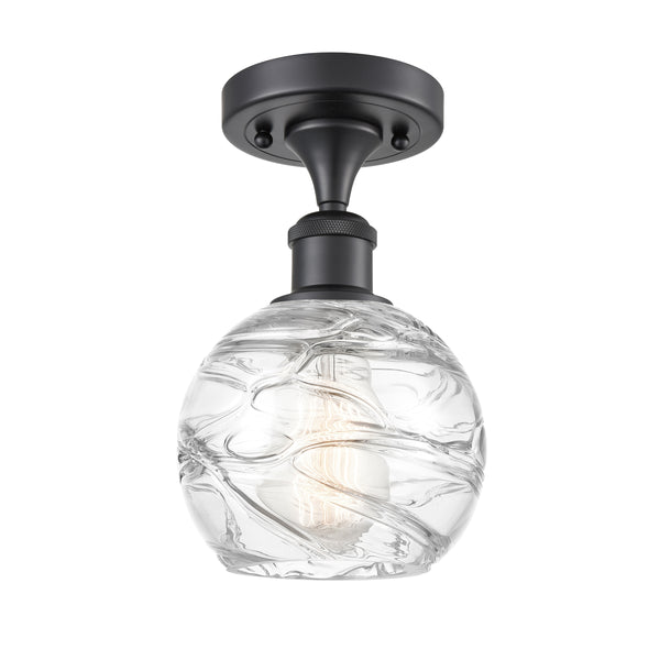 Innovations Lighting Deco Swirl 1 Light 6" Semi-Flush Mount 516-1C-BK-G1213-6