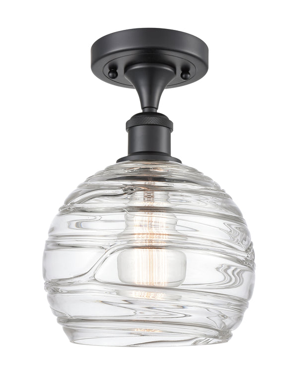 Innovations Lighting Deco Swirl 1 Light 8" Semi-Flush Mount 516-1C-BK-G1213-8-LED