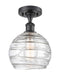 Innovations Lighting Deco Swirl 1 Light 8" Semi-Flush Mount 516-1C-BK-G1213-8-LED