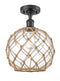 Innovations Lighting Large Farmhouse Rope 1 Light Semi-Flush Mount Part Of The Ballston Collection 516-1C-BK-G122-10RB-LED