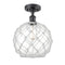 Innovations Lighting Large Farmhouse Rope 1 Light Semi-Flush Mount Part Of The Ballston Collection 516-1C-BK-G122-10RW