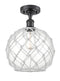 Innovations Lighting Large Farmhouse Rope 1 Light Semi-Flush Mount Part Of The Ballston Collection 516-1C-BK-G122-10RW-LED