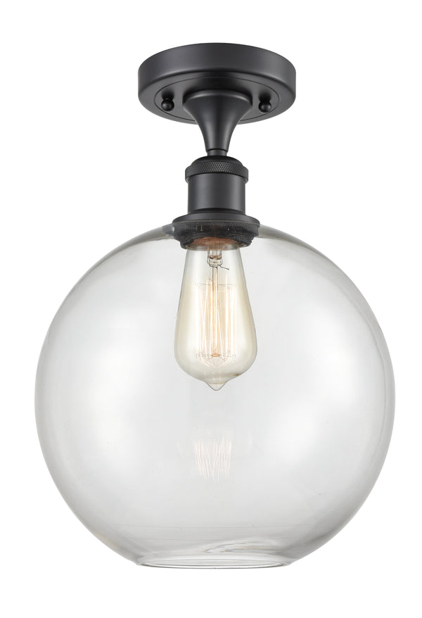Innovations Lighting Athens 1 Light 10" Semi-Flush Mount 516-1C-BK-G122-10-LED