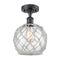 Innovations Lighting Farmhouse Rope 1 Light Semi-Flush Mount Part Of The Ballston Collection 516-1C-BK-G122-8RW