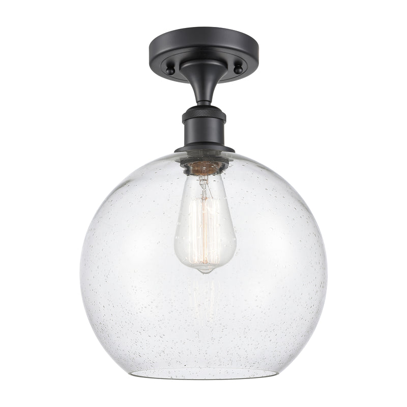 Innovations Lighting Athens 1 Light 10" Semi-Flush Mount 516-1C-BK-G124-10