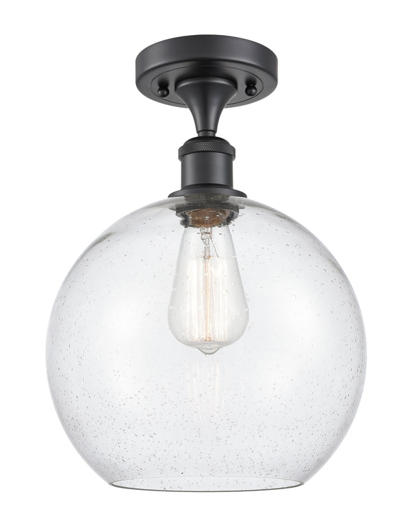 Innovations Lighting Athens 1 Light 10" Semi-Flush Mount 516-1C-BK-G124-10-LED