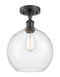 Innovations Lighting Athens 1 Light 10" Semi-Flush Mount 516-1C-BK-G124-10-LED
