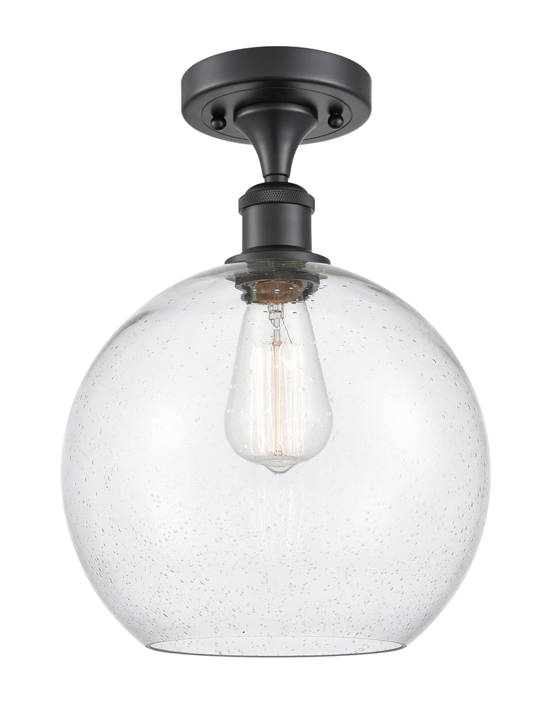 Innovations Lighting Athens 1 Light 10" Semi-Flush Mount 516-1C-BK-G124-10-LED