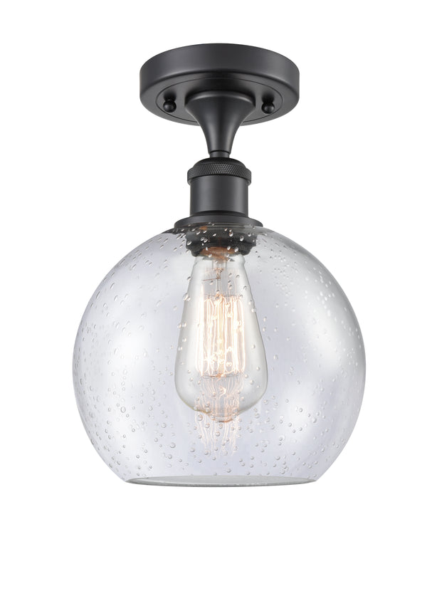 Innovations Lighting Athens 1 Light 8" Semi-Flush Mount 516-1C-BK-G124-8-LED