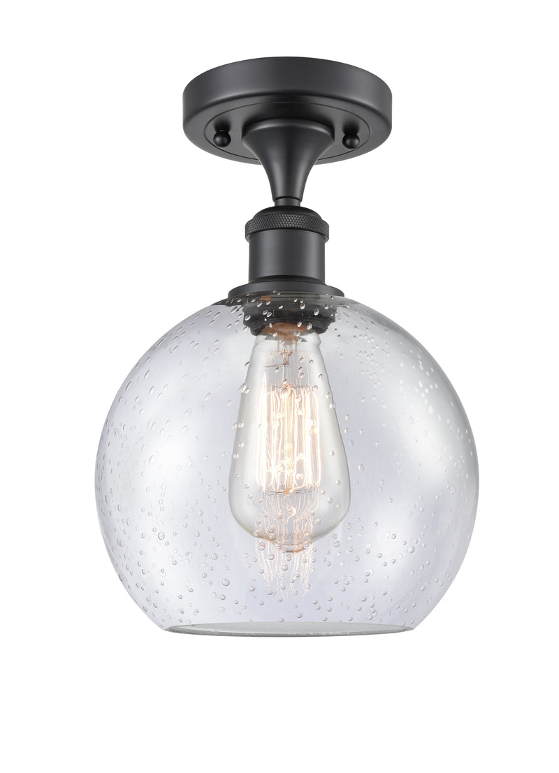 Innovations Lighting Athens 1 Light 8" Semi-Flush Mount 516-1C-BK-G124-8-LED