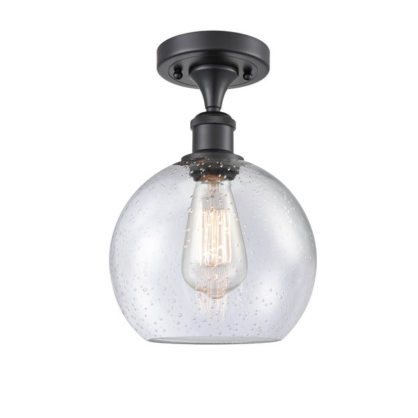 Innovations Lighting Athens 1 Light 8" Semi-Flush Mount 516-1C-BK-G124-8