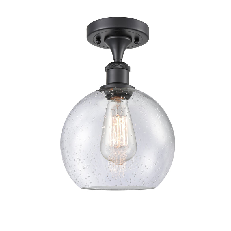 Innovations Lighting Athens 1 Light 8" Semi-Flush Mount 516-1C-BK-G124-8