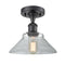 Innovations Lighting Orwell 1 Light Semi-Flush Mount Part Of The Ballston Collection 516-1C-BK-G132