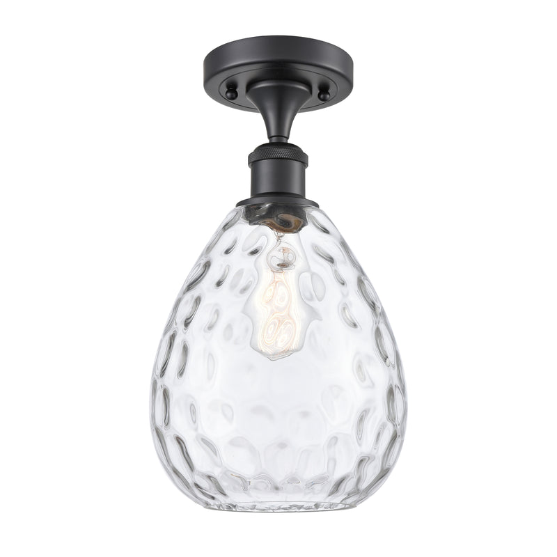 Innovations Lighting Large Waverly 1 Light Semi-Flush Mount Part Of The Ballston Collection 516-1C-BK-G372