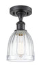 Innovations Lighting Brookfield 1 Light Semi-Flush Mount Part Of The Ballston Collection 516-1C-BK-G442-LED