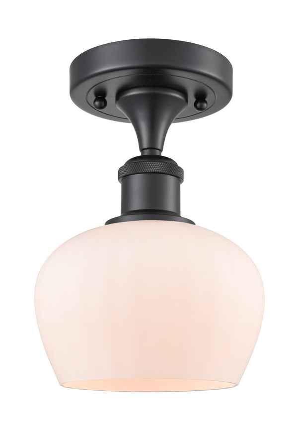 Innovations Lighting Fenton 1 Light Semi-Flush Mount Part Of The Ballston Collection 516-1C-BK-G91-LED