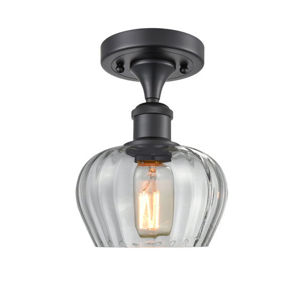Innovations Lighting Fenton 1 Light Semi-Flush Mount Part Of The Ballston Collection 516-1C-BK-G92