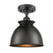 Innovations Lighting Adirondack 1 Light Semi-Flush Mount Part Of The Ballston Collection 516-1C-BK-M14-BK